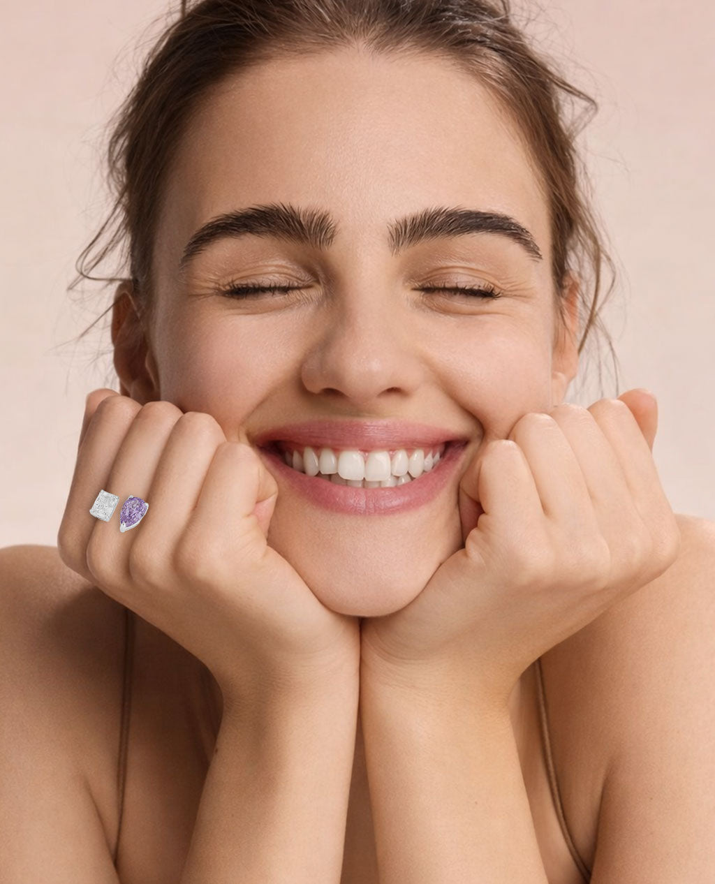 Rosalie Ring in Amethyst and Diamond