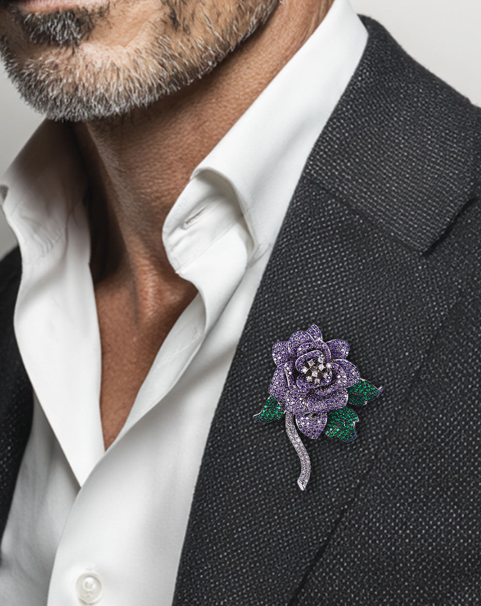 Rose Améthyste Brooch