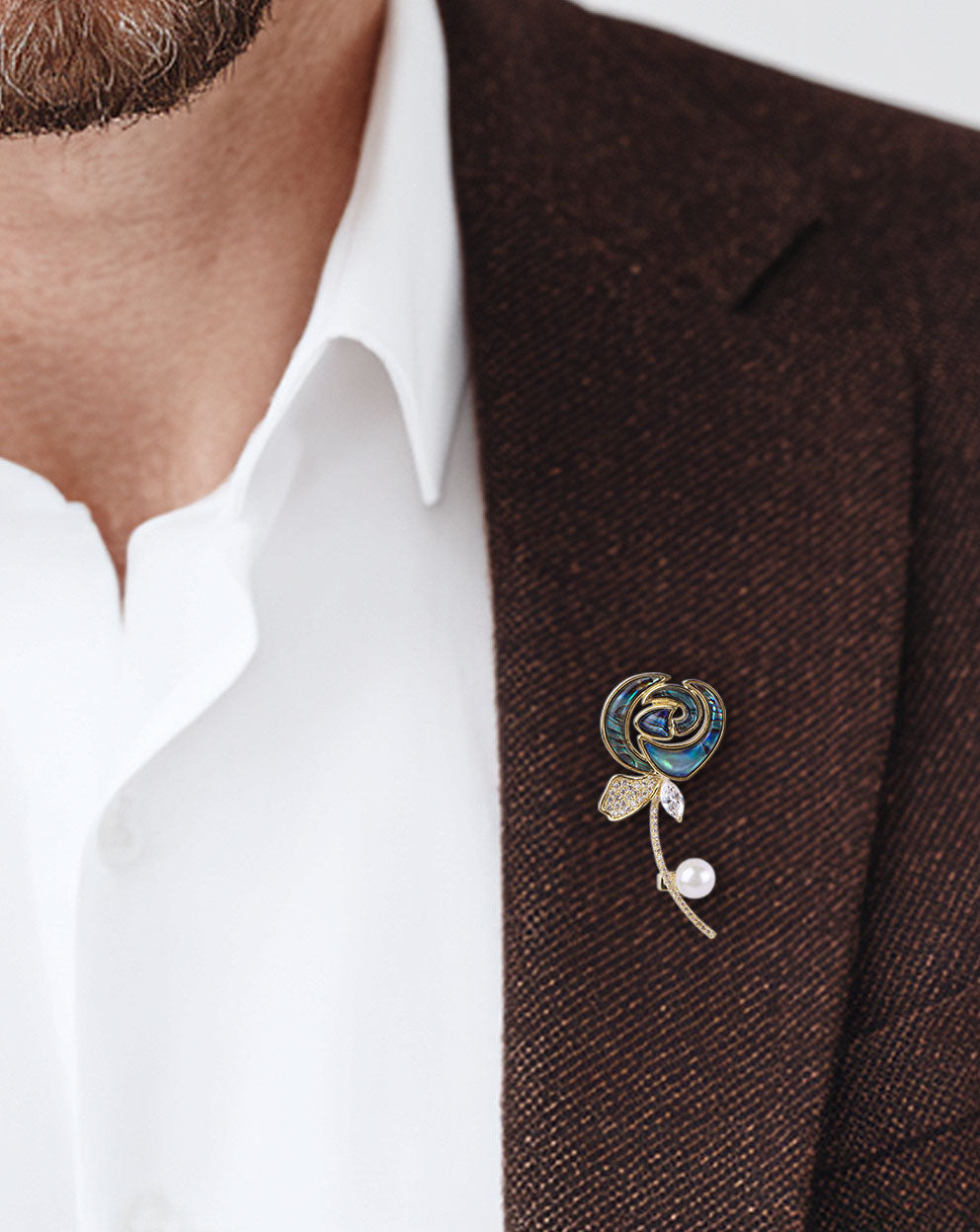 Pearl Rose Brooch