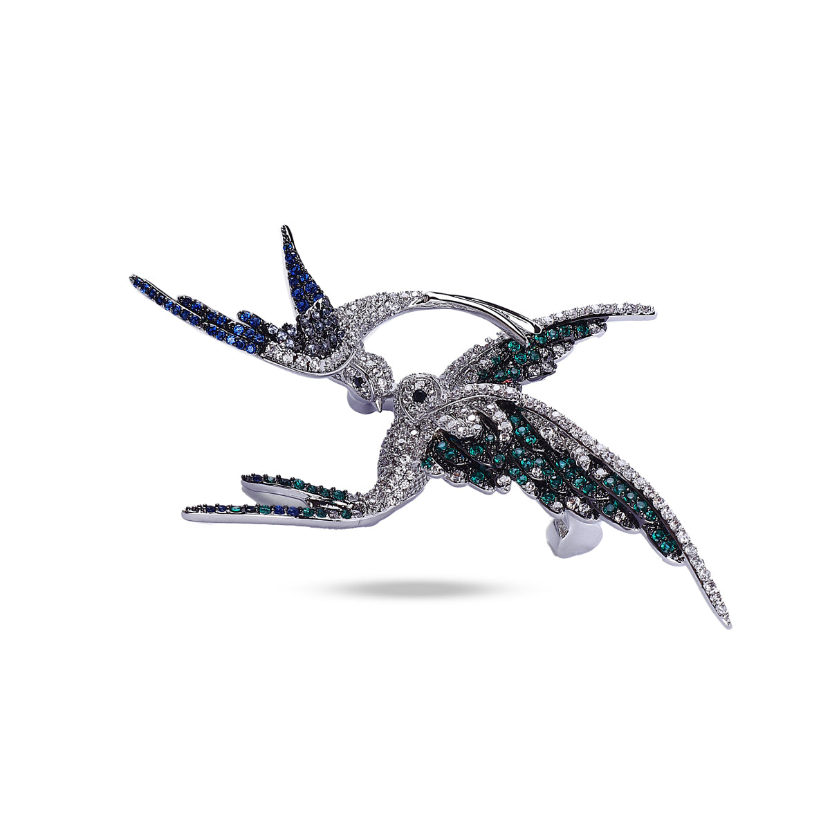 Crystal Swallow Bird Brooch