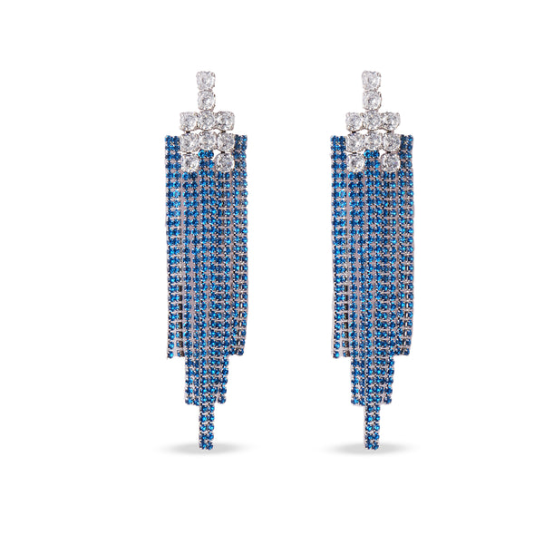 Blue Cascade Drop Earrings