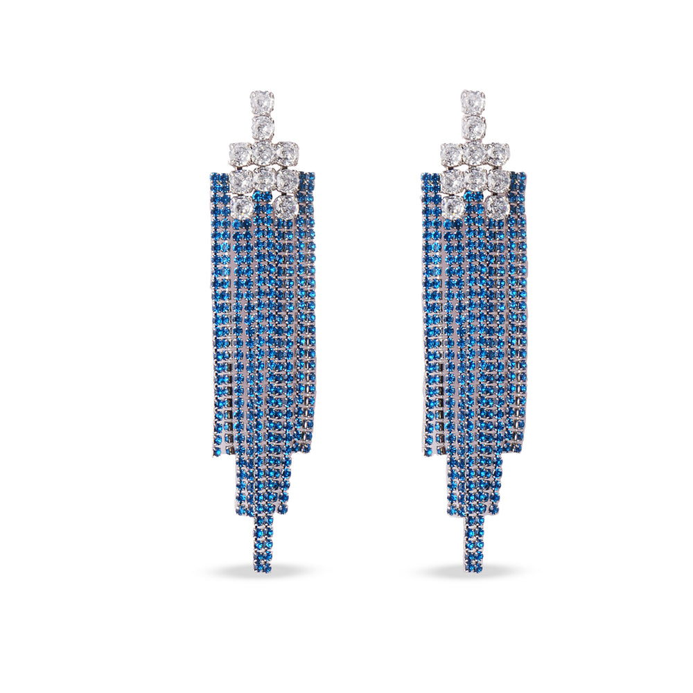 Blue Cascade Drop Earrings