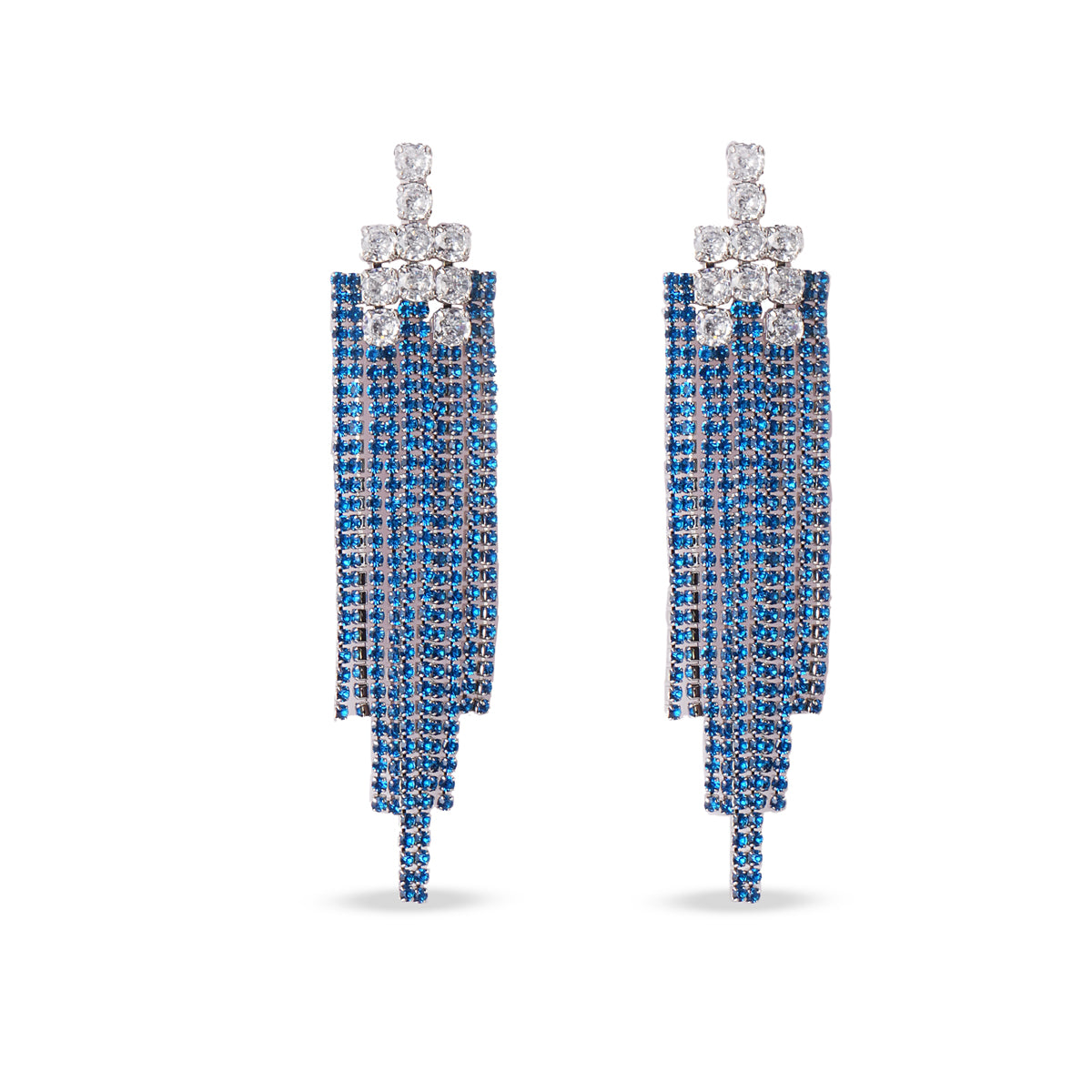 Blue Cascade Drop Earrings