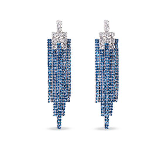 Blue Cascade Drop Earrings
