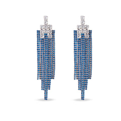 Blue Cascade Drop Earrings