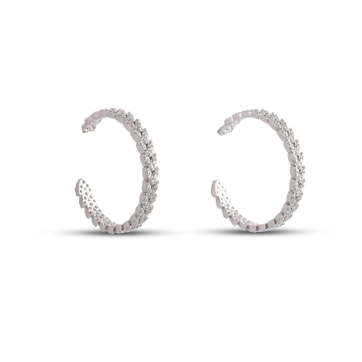 Moonlit Hoops  Silver