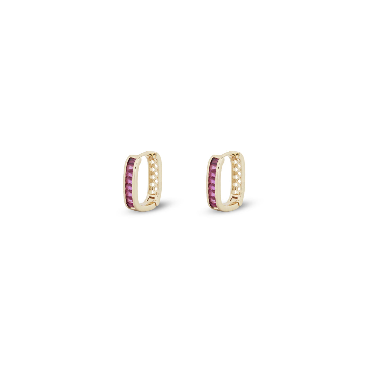 Rosalie Ruby Hoop Earrings