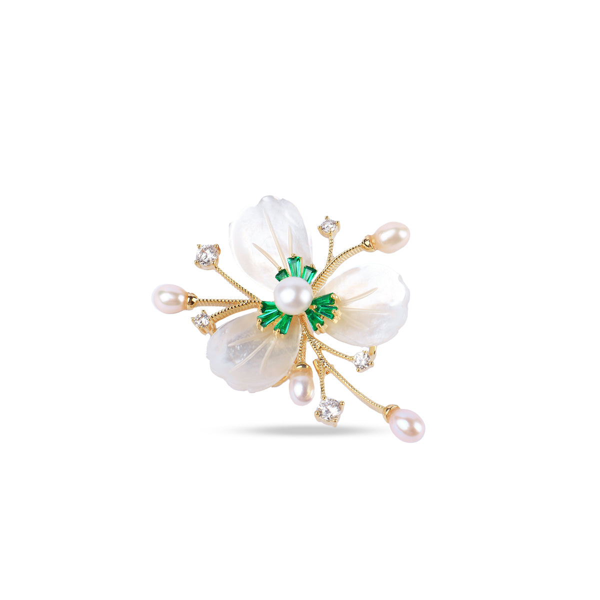 Perla Fleur Brooch - Mother of Pearl