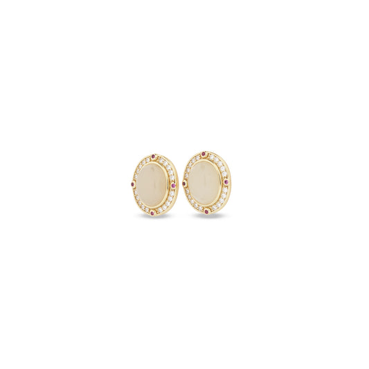 14K Opal Elowen Moon Studs
