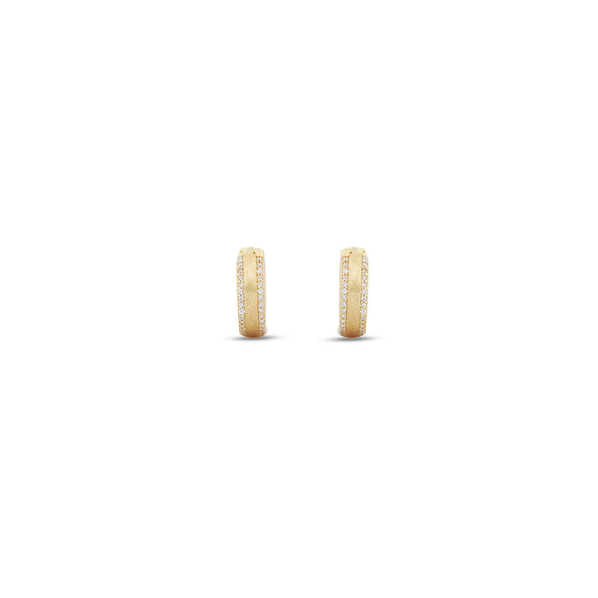 14K Vermeil Dome Pavé Hoops