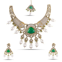 Gülnuş Necklace Set - Green (Sold as a set with Earrings)