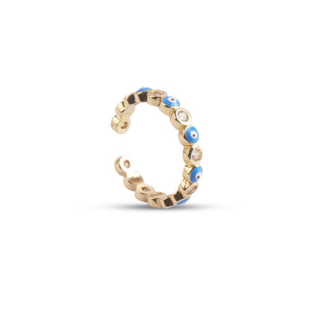Midnight Evil Eye ring in Blue