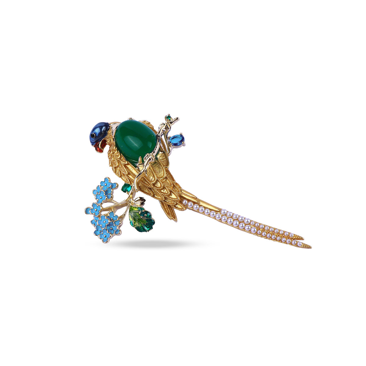 Émeraude Perroquet Brooch