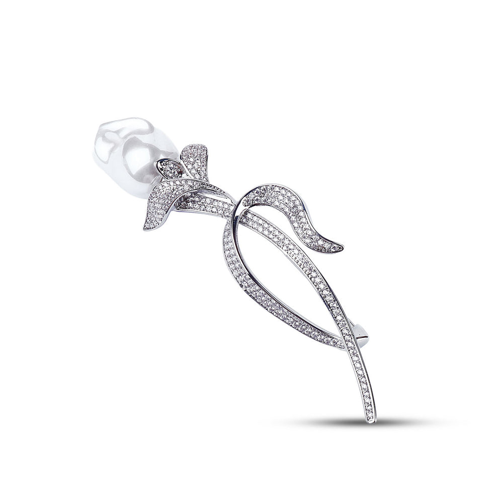 Sépal Pearl Brooch 925 Silver