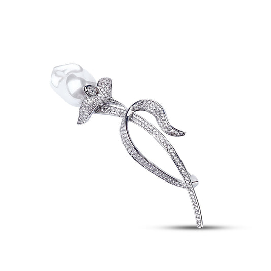 Sépal Pearl Brooch 925 Silver