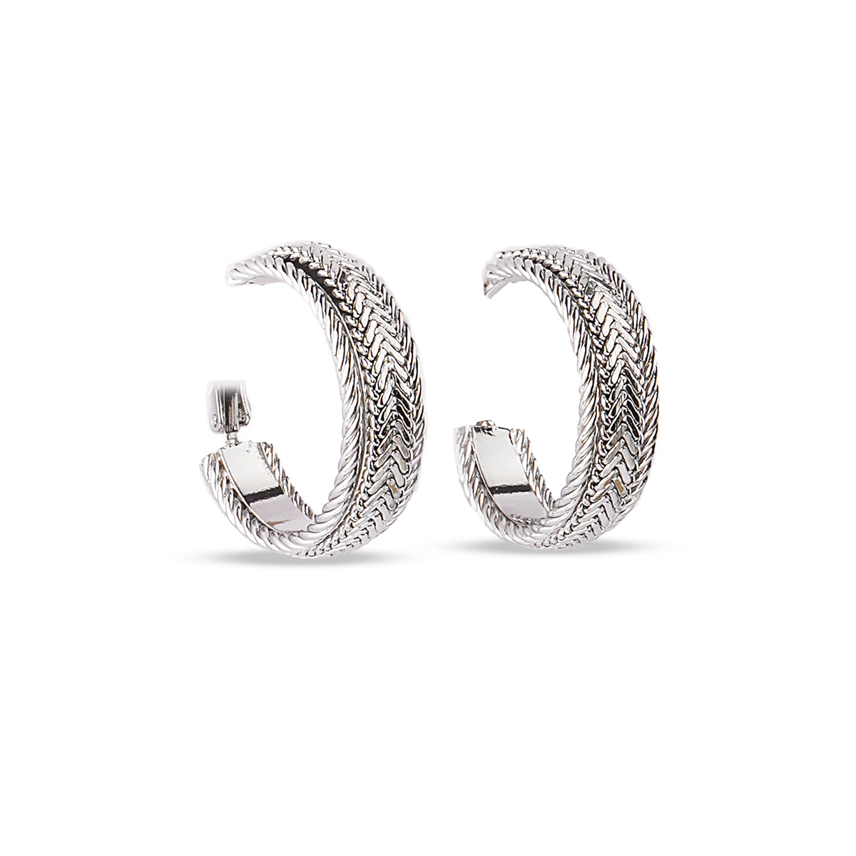 Luna Silver Hoop Earrings