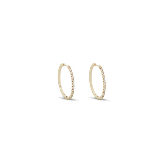 Liora Pavé Hoop Earrings - 14K Vermeil