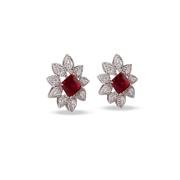 Magnolia Ruby Stud Earrings