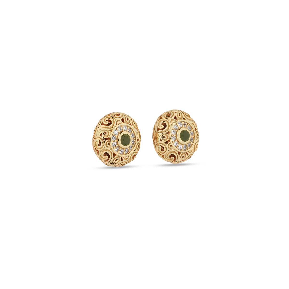 18K Vermeil Verdant Halo Studs