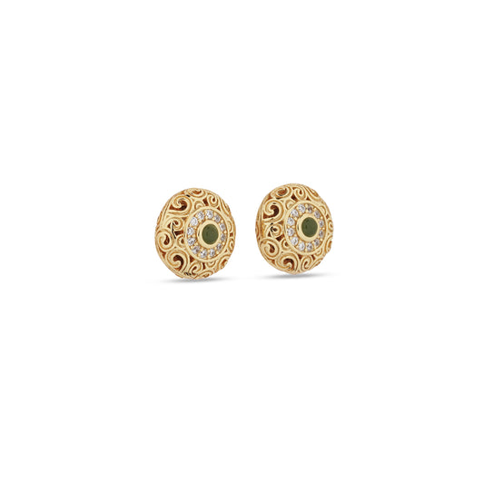 18K Vermeil Verdant Halo Studs