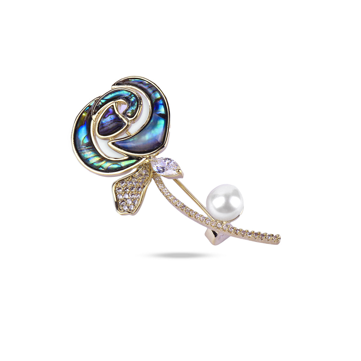 Pearl Rose Brooch