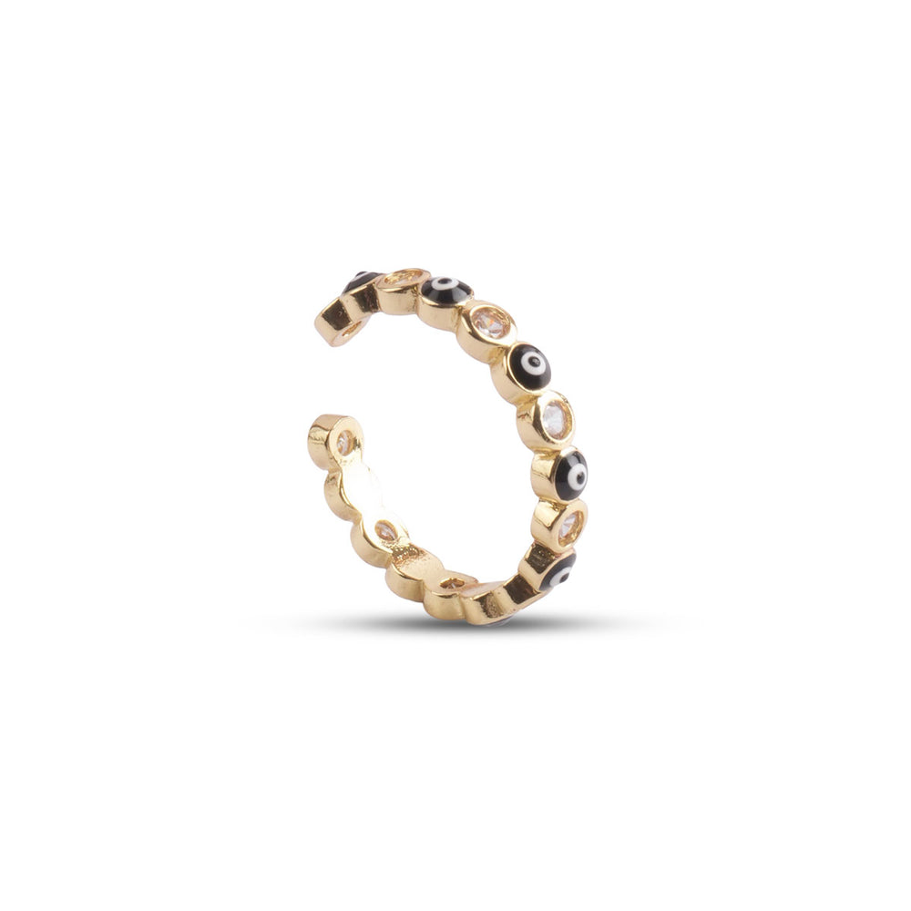 Midnight Evil Eye ring in Black