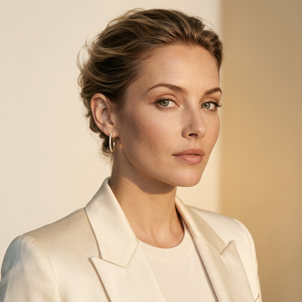 Liora Pavé Hoop Earrings - 14K Vermeil