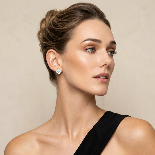Mother of Pearl Ivory Bloom Studs
