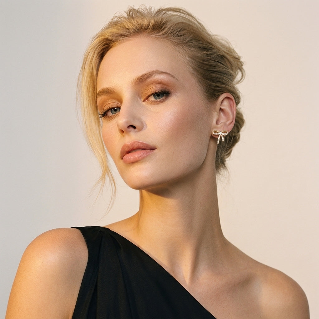 18K Vermeil Eternity Bow Earrings