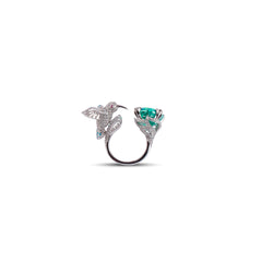 Bird of Paradise Ring in Blue Topaz