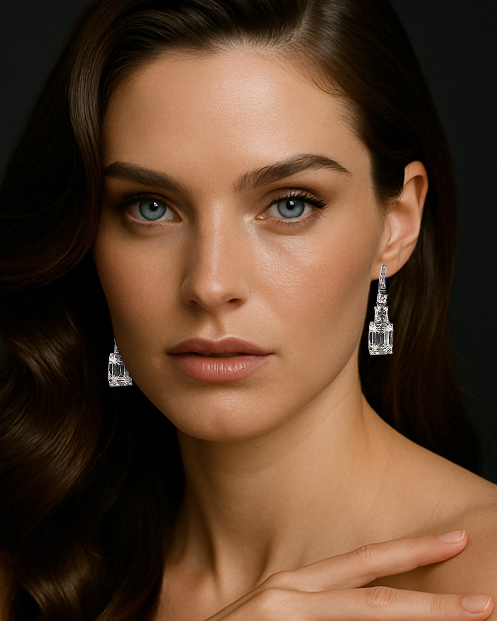 Noemi Eco Diamond Drop Earrings 925 Silver