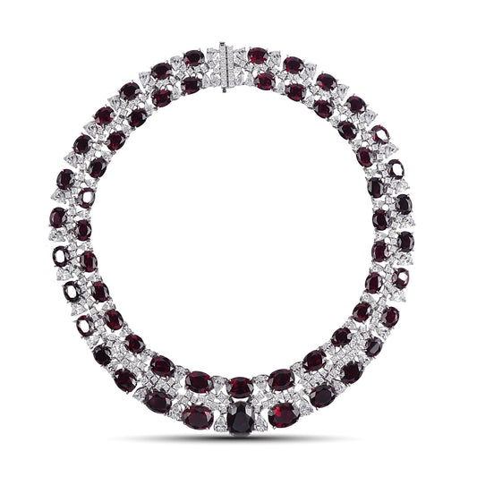 Aurielle Necklace in Garnet - MBAGH