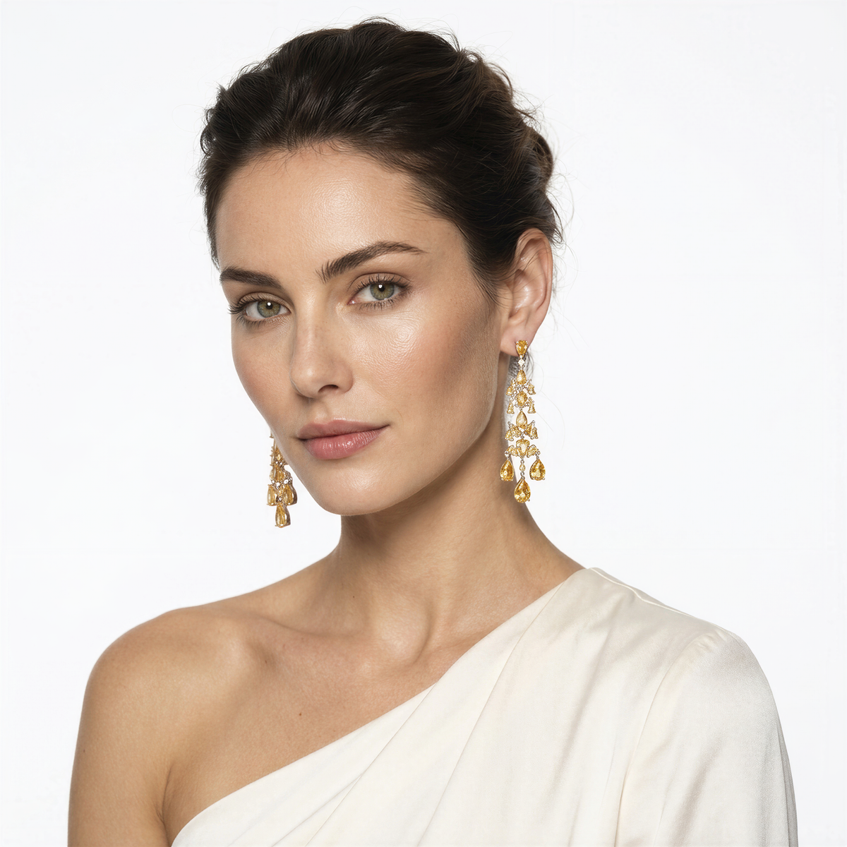Aurelia Citrine Chandelier Earrings