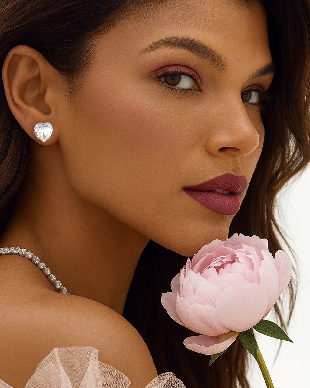 Calla Heart Earrings in Silver - MBAGH