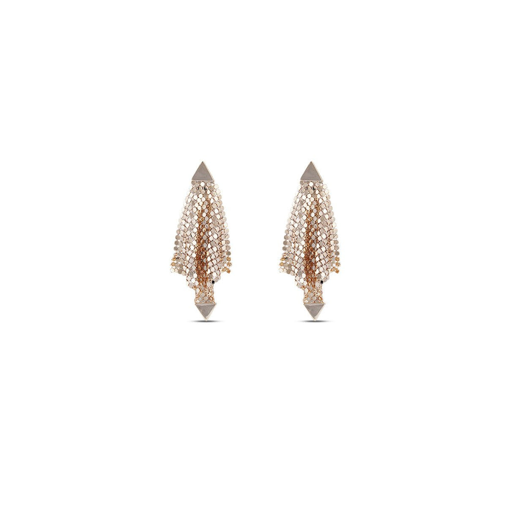 Champagne Mesh Earrings in 14K Gold