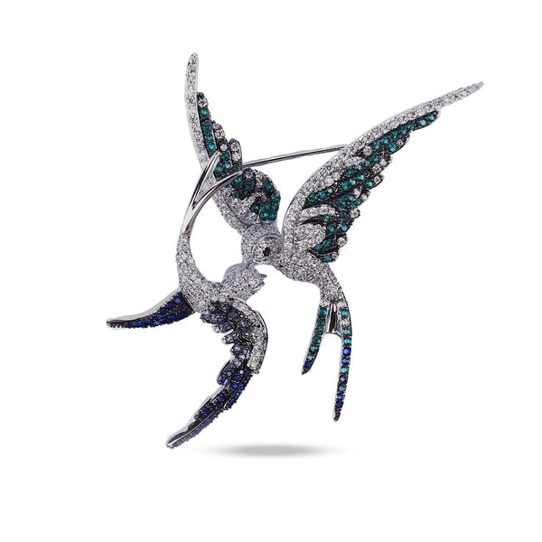 Crystal Swallow Bird Brooch - MBAGH