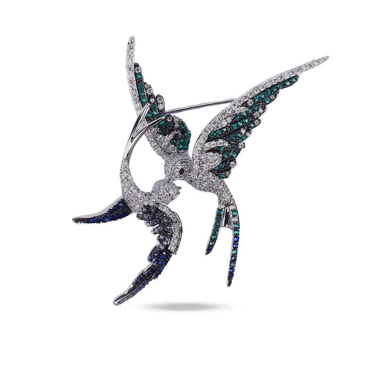 Crystal Swallow Bird Brooch - MBAGH