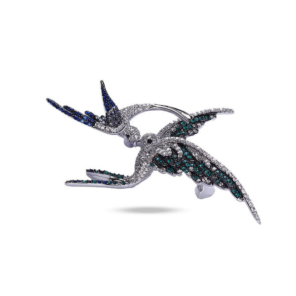 Crystal Swallow Bird Brooch - MBAGH