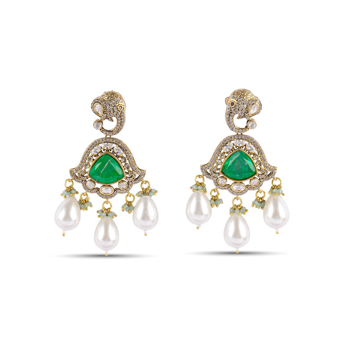 Gülnuş Necklace Set - Green (Sold as a set with Earrings) - MBAGH