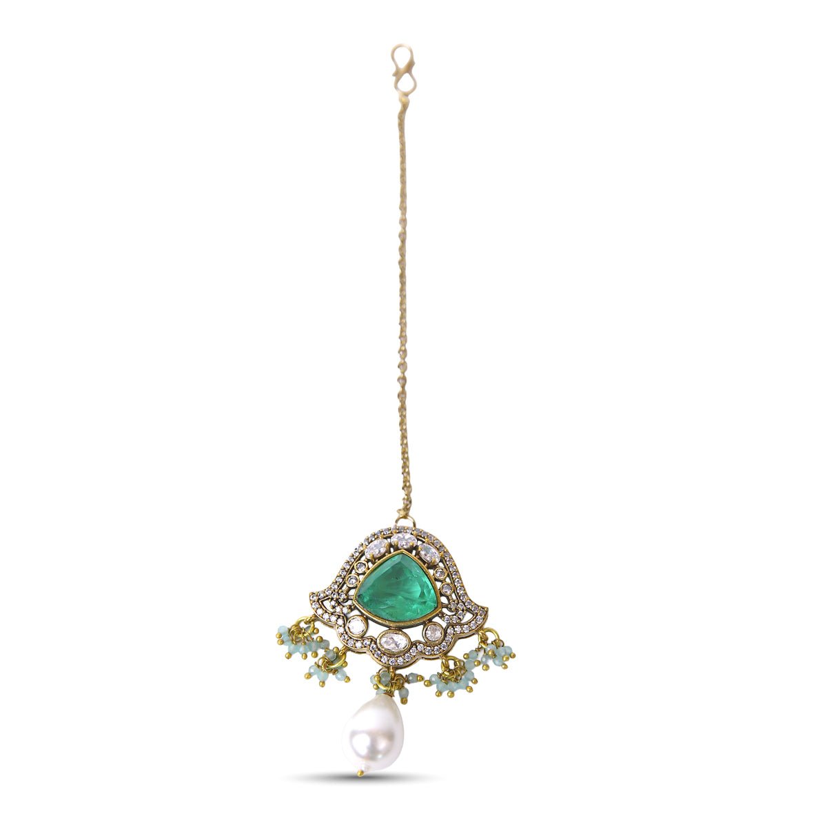 Gülnuş Necklace Set - Green (Sold as a set with Earrings) - MBAGH