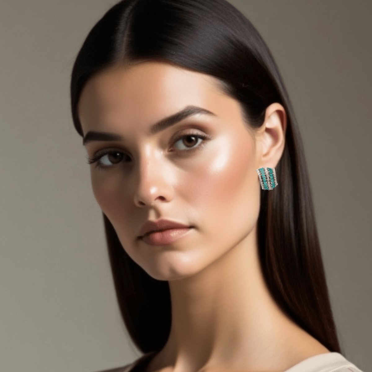 Niva Earrings - Green - MBAGH