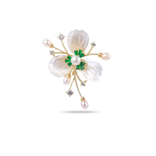 Perla Fleur Brooch - Mother of Pearl - MBAGH