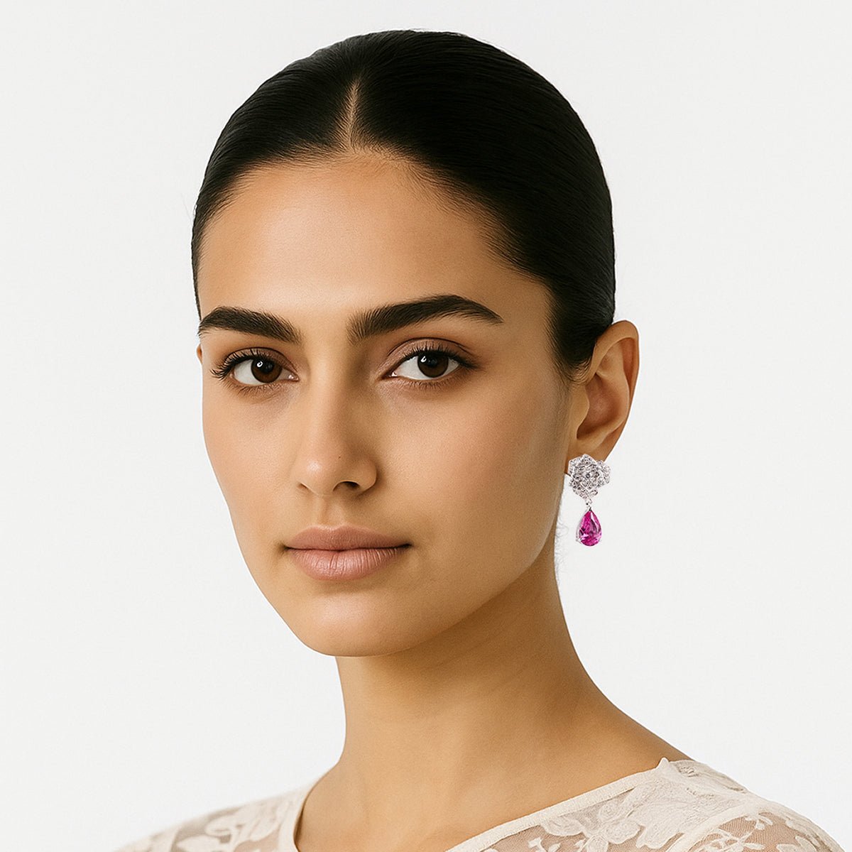 Rania Pink Sapphire Earring - MBAGH