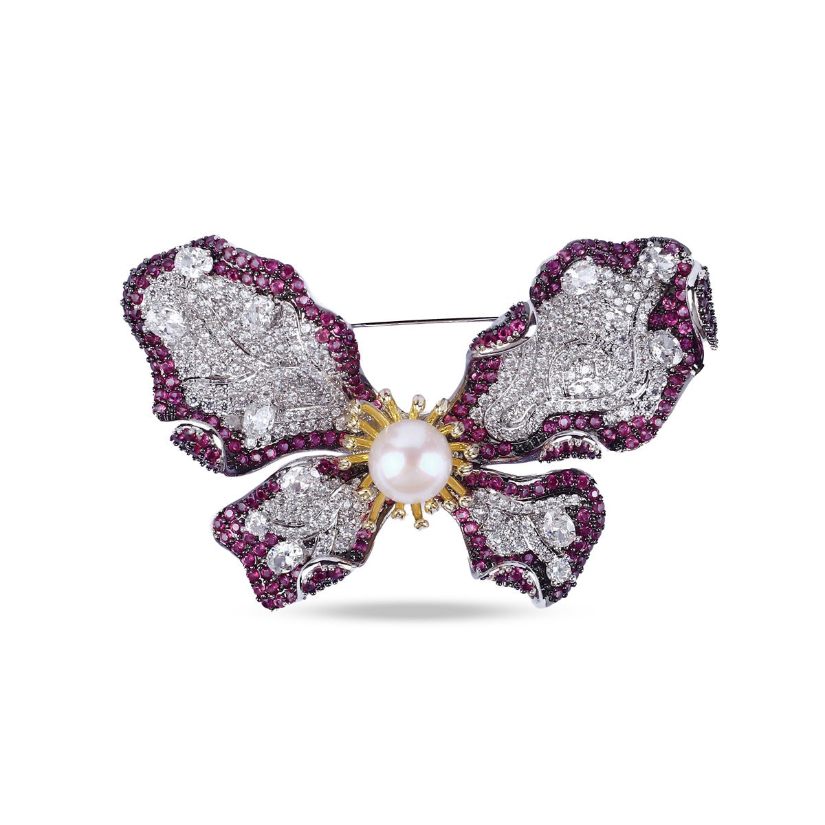 Ruby Pearl Butterfly Brooch - MBAGH