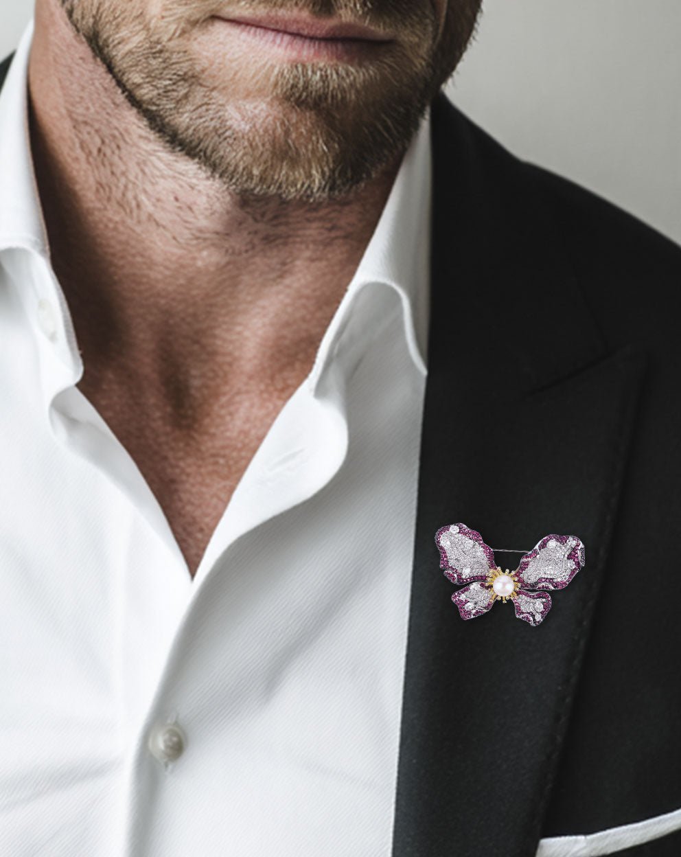 Ruby Pearl Butterfly Brooch - MBAGH