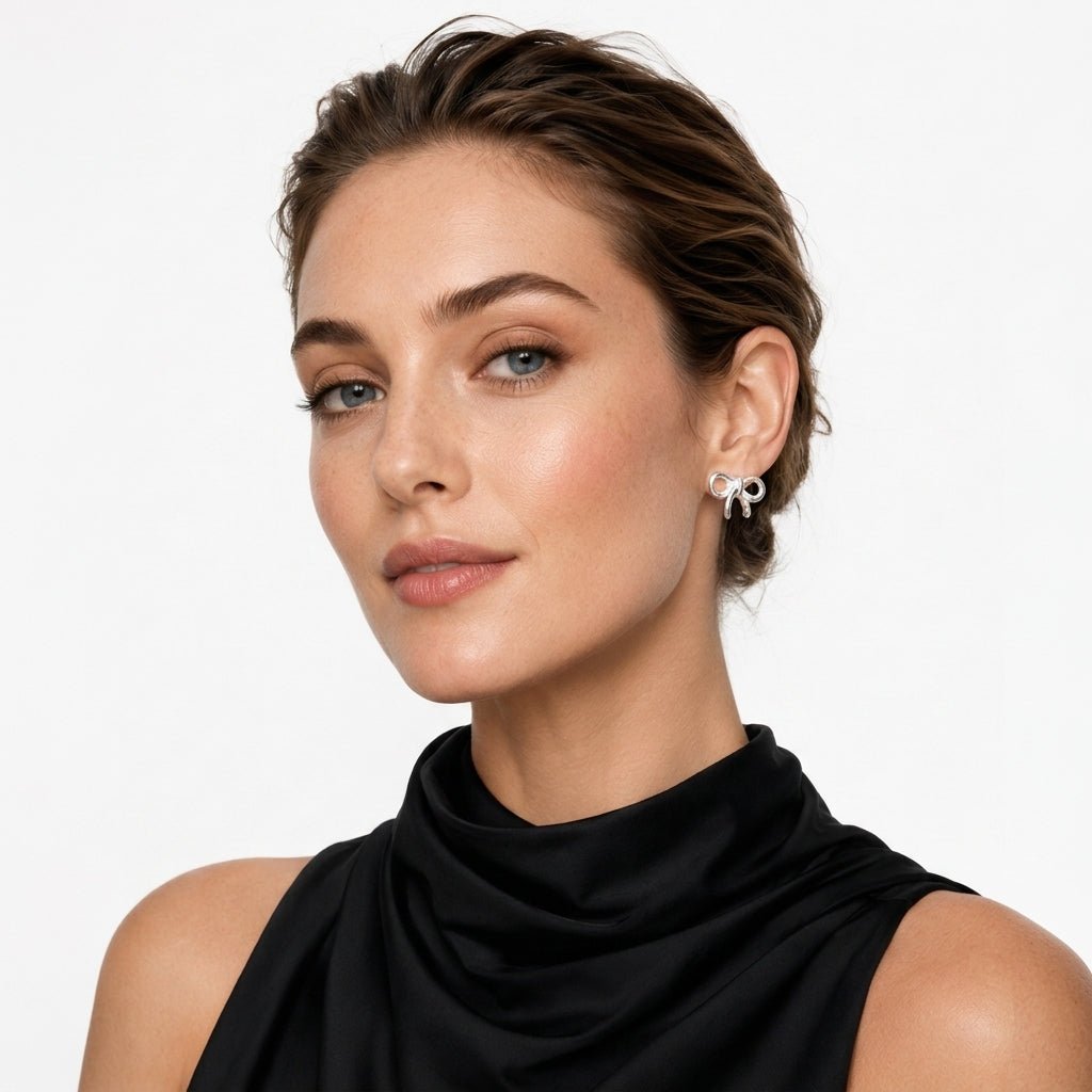 Sylvie Bow Studs in 925 Silver - MBAGH