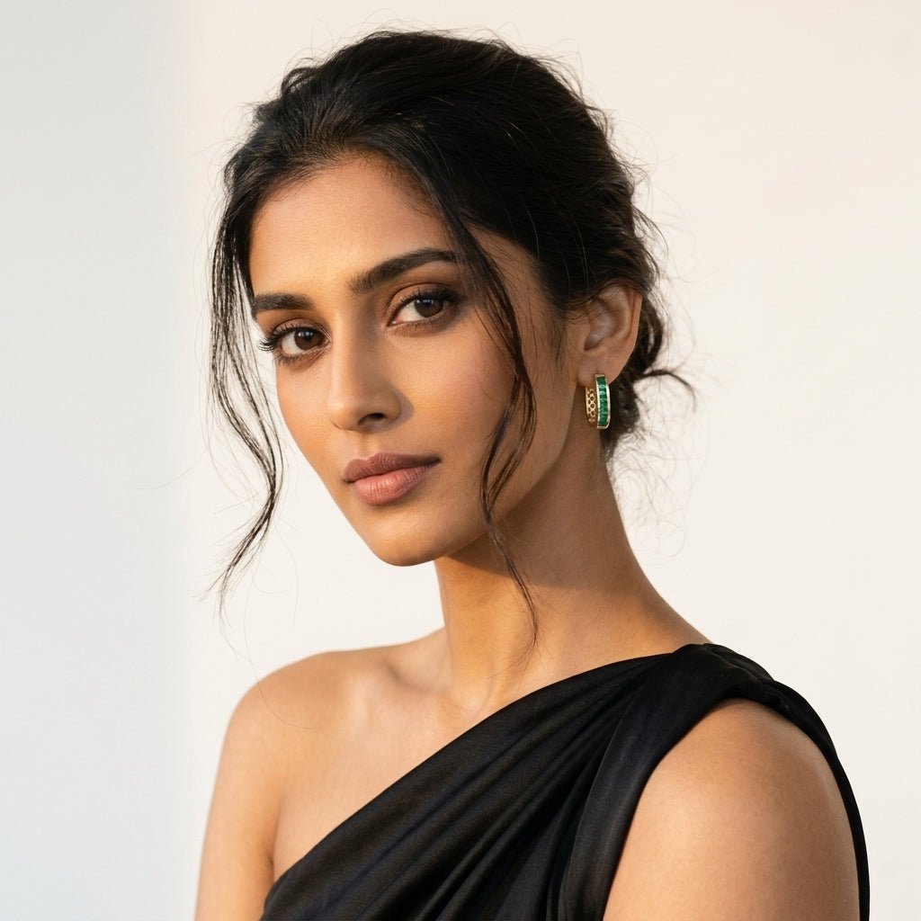Verdelle Emerald Hoop Earrings - MBAGH